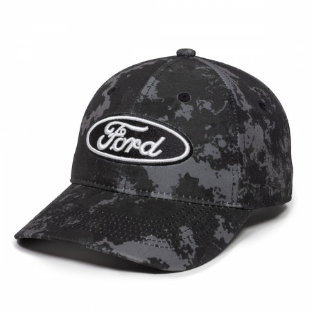 Ford Motor Company Logo Dark Camo Adjustable Hat - WearYourBeer