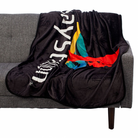 Playstation Fleece Blanket Bed Throw PS5 Check Icons Design  PlayStation PS5 Black Fleece Blanket main image 2
