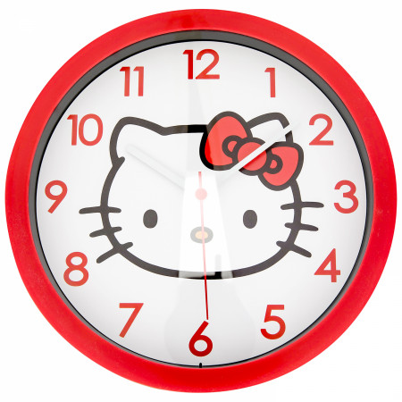 Hello Kitty Face Red Colorway Wall Clock - SuperHeroStuff