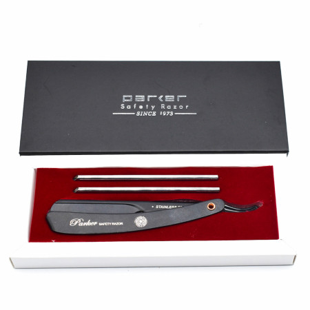 Product image 5 for Parker PTABK Stainless Steel Adjustable Straight Razor, Black
