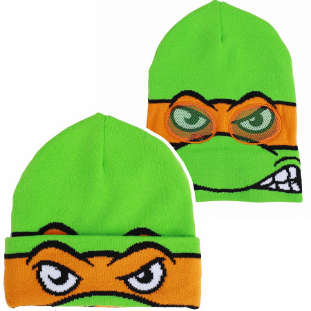 Teenage Mutant Ninja Turtles Raphael Roll-Down Beanie - Officially Licensed Acrylic Knit Hat