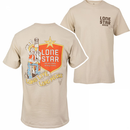 Lone Star Beer Round Logo Front and Back Print T-Shirt - WearYourBeer