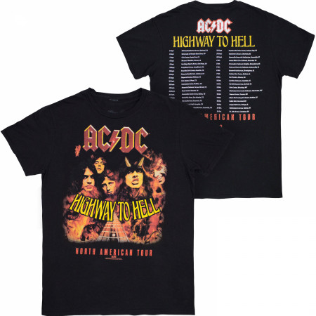 AC/DC Highway to Hell Tour Front and Back Print T-Shirt - WearYourBeer