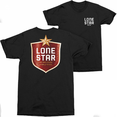 Lone Star Beer Badge Logo Front and Back Print T-Shirt - WearYourBeer